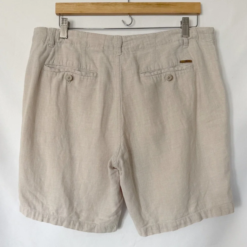 Zara Linen Blend Men Size 31 Shorts Summer Casual Beach Lightweight Neutral - Picture 3 of 9